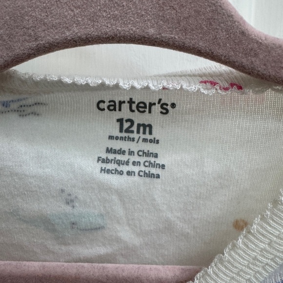 Carter’s 12M White Ocean Animal Girls Onesie Bodysuit - Picture 3 of 4